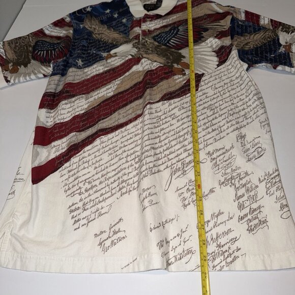 Cotton Traders America Polo Shirt USA Patriotic Eagle Flag Mens Large Sport - Picture 9 of 12